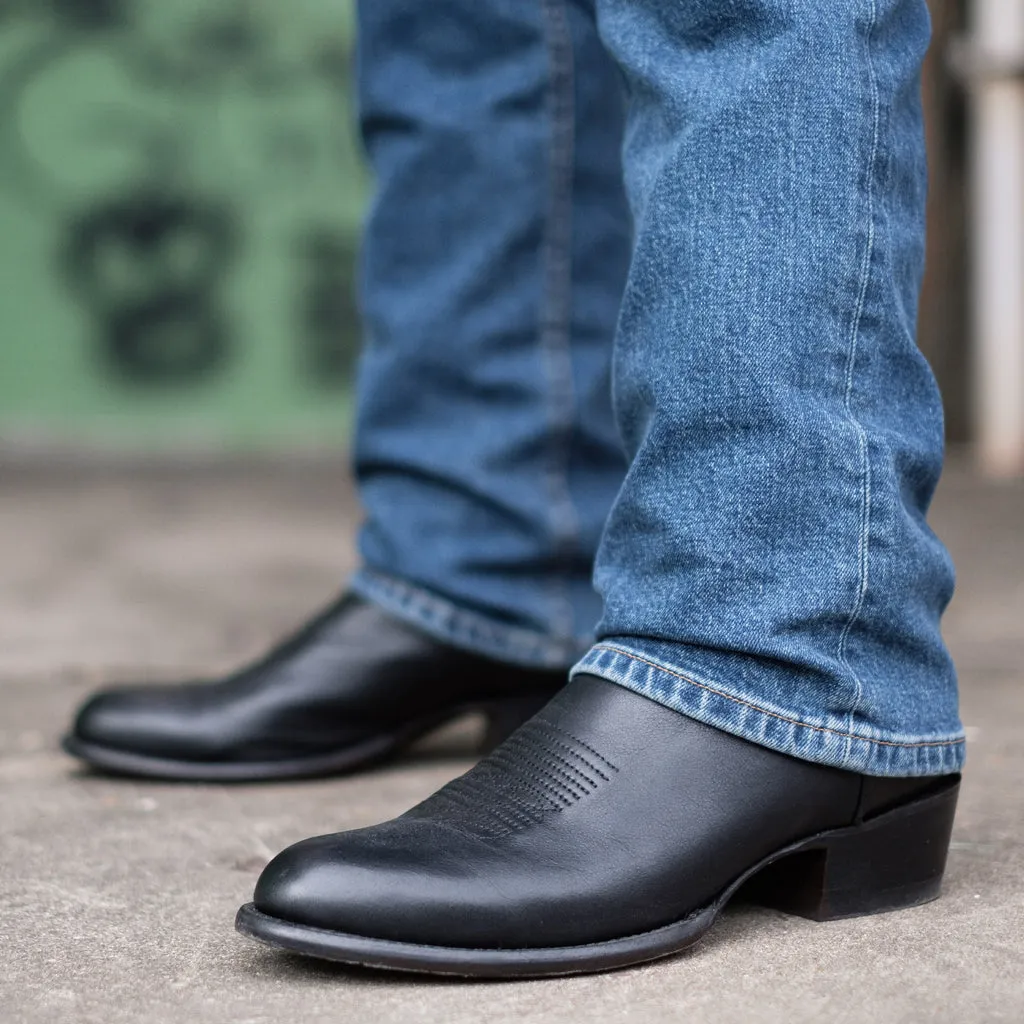 Black Leather Renovaux Slip On Zipper Western Cowboy Boots - AW24 sold by Costoso Italiano product image thumbnail 5