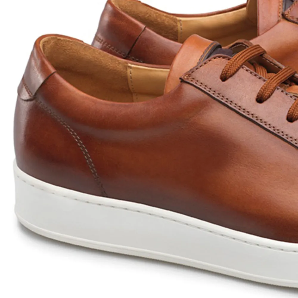 Height Increasing Tan Leather Cornella Lace Up Sneakers sold by Costoso Italiano product image thumbnail 3