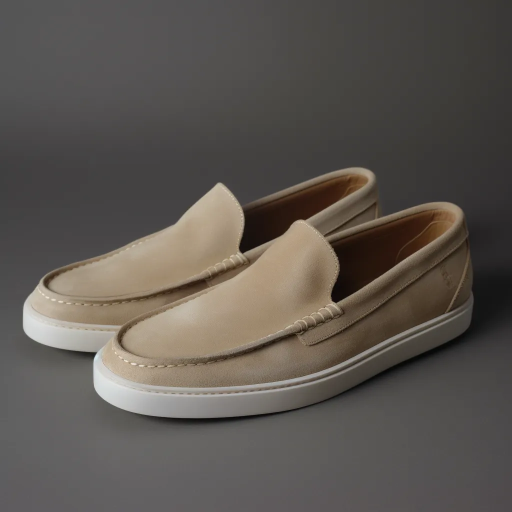 Height Increasing Biege Suede Anthea Slip On Sneakers sold by Costoso Italiano