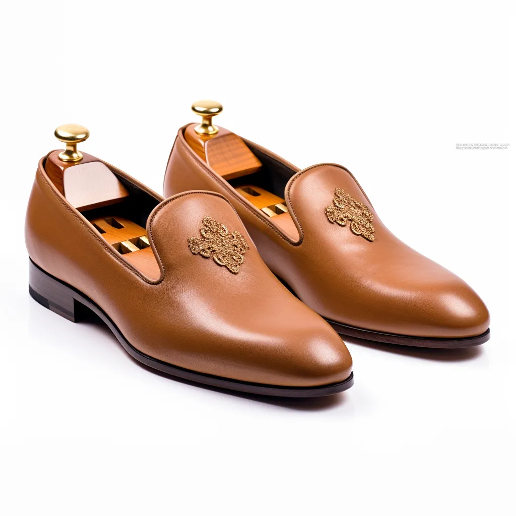 Tan Leather Hand Made Work Peshawari Loafers | Wedding Shoes for Groom | Shoes for Haldi Mehendi Sangeet sold by Costoso Italiano