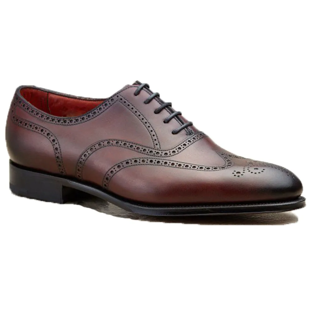 Height Increasing Mahogany Brown Leather Gedling Brogue Oxfords sold by Costoso Italiano