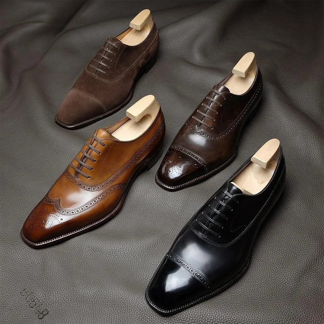 Tan Leather Cedara Brogue Wingtip Oxfords - Formal Shoes - ITALIAN AW26 sold by Costoso Italiano product image thumbnail 3