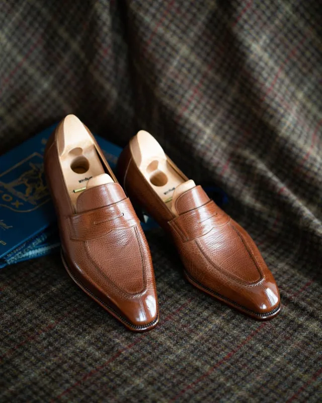 Luxury Edition - Artisian Made Tan Italian Leather Evander Penny Loafers - Formal Shoes - SS23 sold by Costoso Italiano
