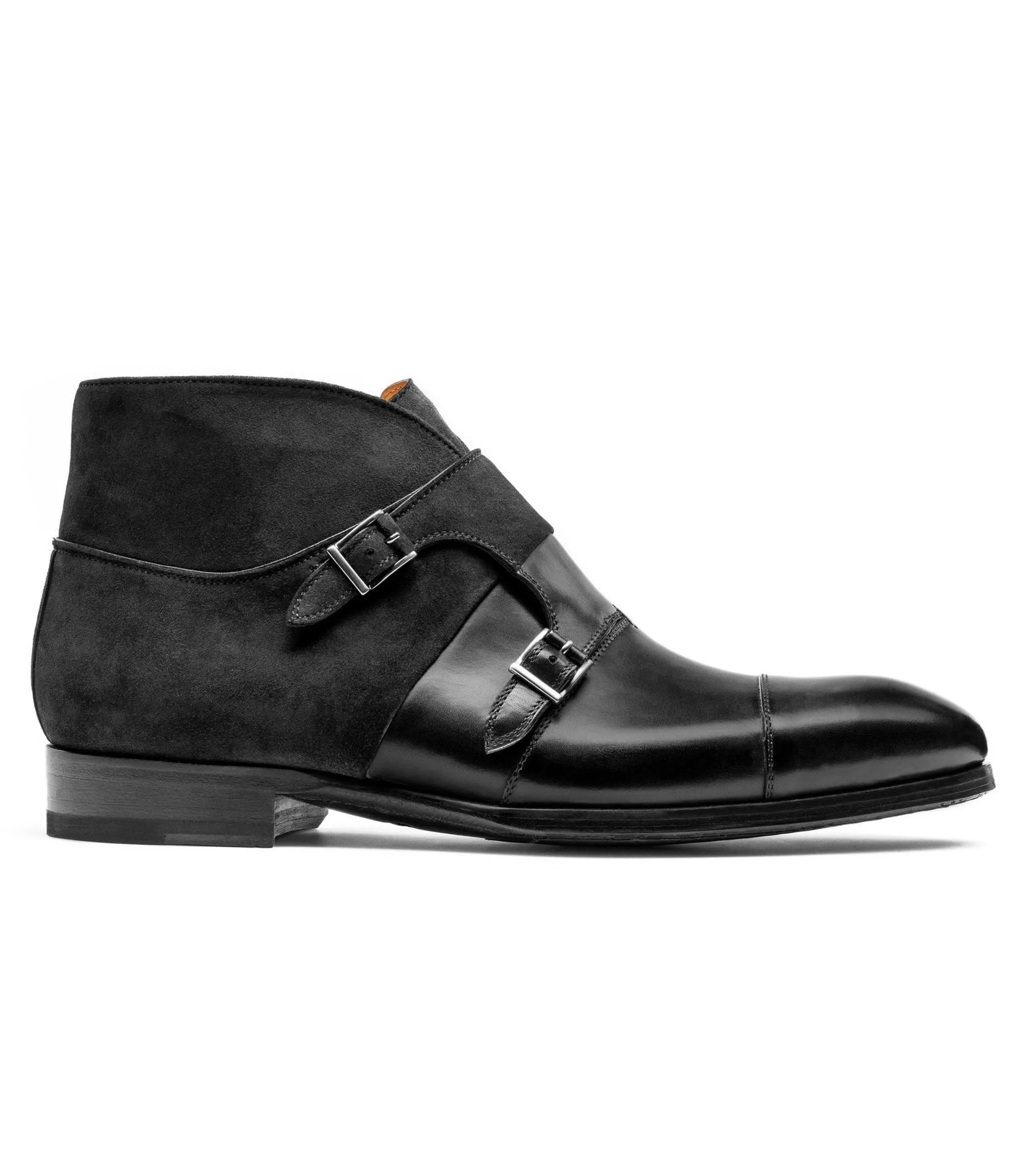 Flat Feet Shoes - Black Suede & Leather Philadel Monk Strap Boots with Arch Support sold by Costoso Italiano product image thumbnail 2
