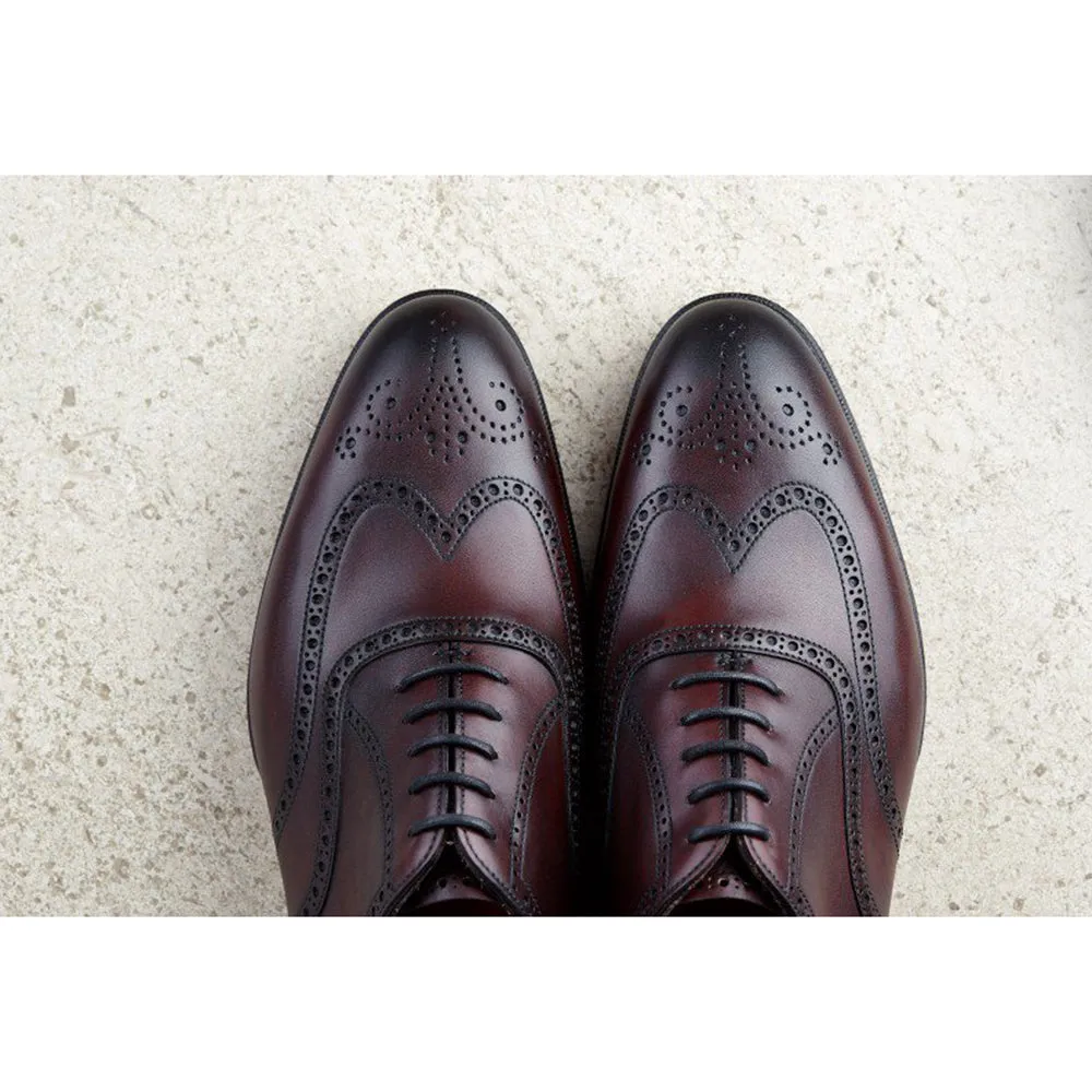 Mahogany Brown Leather Gedling Brogue Oxfords sold by Costoso Italiano product image thumbnail 3