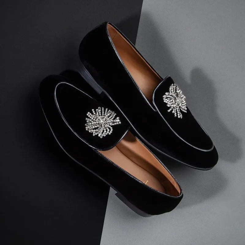 Black Suede Leather Girasole Loafers sold by Costoso Italiano