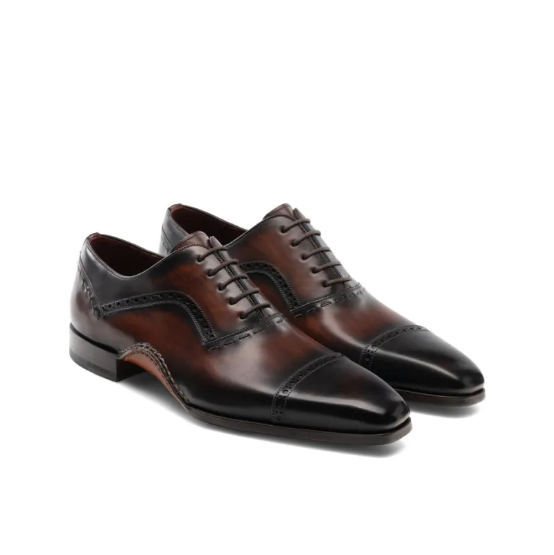 Height Increasing Brown Leather Bega Oxfords Shoes sold by Costoso Italiano