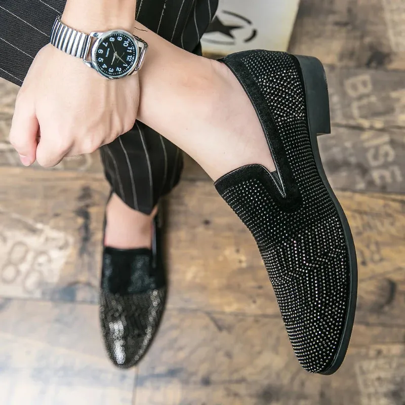 Black Leather Hand Work Zardozi Peshawari Loafers | Wedding Shoes for Groom | Shoes for Haldi Mehendi Sangeet sold by Costoso Italiano