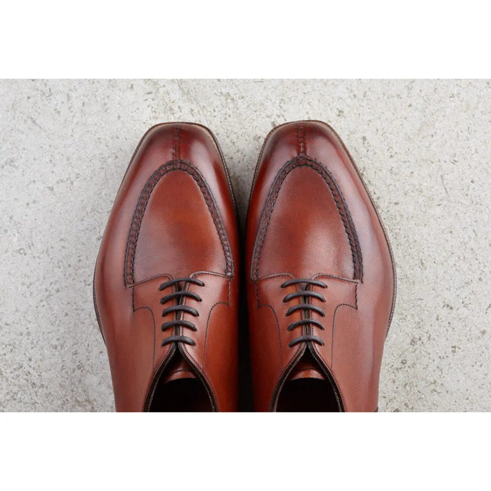 Height Increasing Fire Tan Leather Hamlet Derby Shoes sold by Costoso Italiano product image thumbnail 4