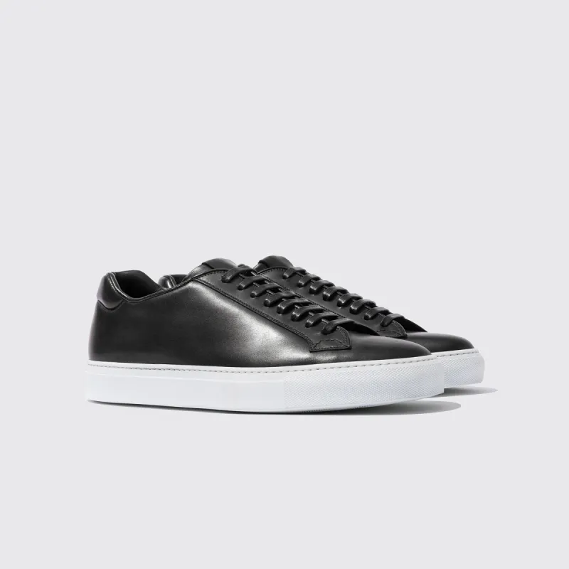 Luxury Edition - Artisian Made Black Italian Leather Logan Lace Up Sneakers - AW24 sold by Costoso Italiano
