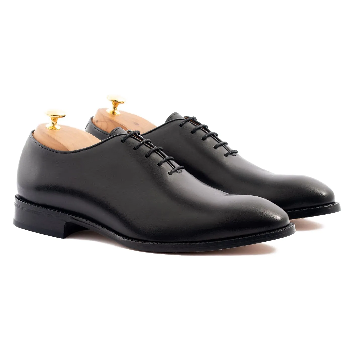 Flat Feet Shoes - Black Leather Drayton One Cut Oxfords with Arch Support sold by Costoso Italiano