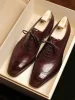 Height Increasing BURGUNDY BROWN LEATHER MODENA BROGUE WINGTIP OXFORD SHOE sold by Costoso Italiano