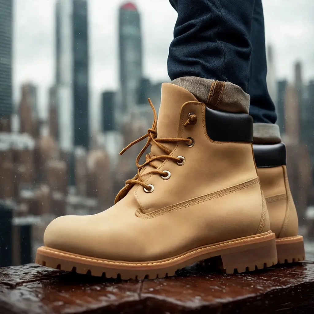 Cream Nubuck Leather Appoggio Ankle Rugged Lace Up Combat Hiking Boots with Chunky Track Sole sold by Costoso Italiano