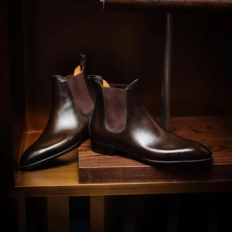 Brown Leather Formia Slip On Chelsea Boots - AW24 sold by Costoso Italiano
