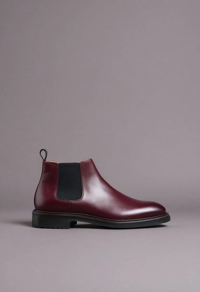 Burgundy Leather Grayson Chelsea Boot sold by Costoso Italiano product image thumbnail 2