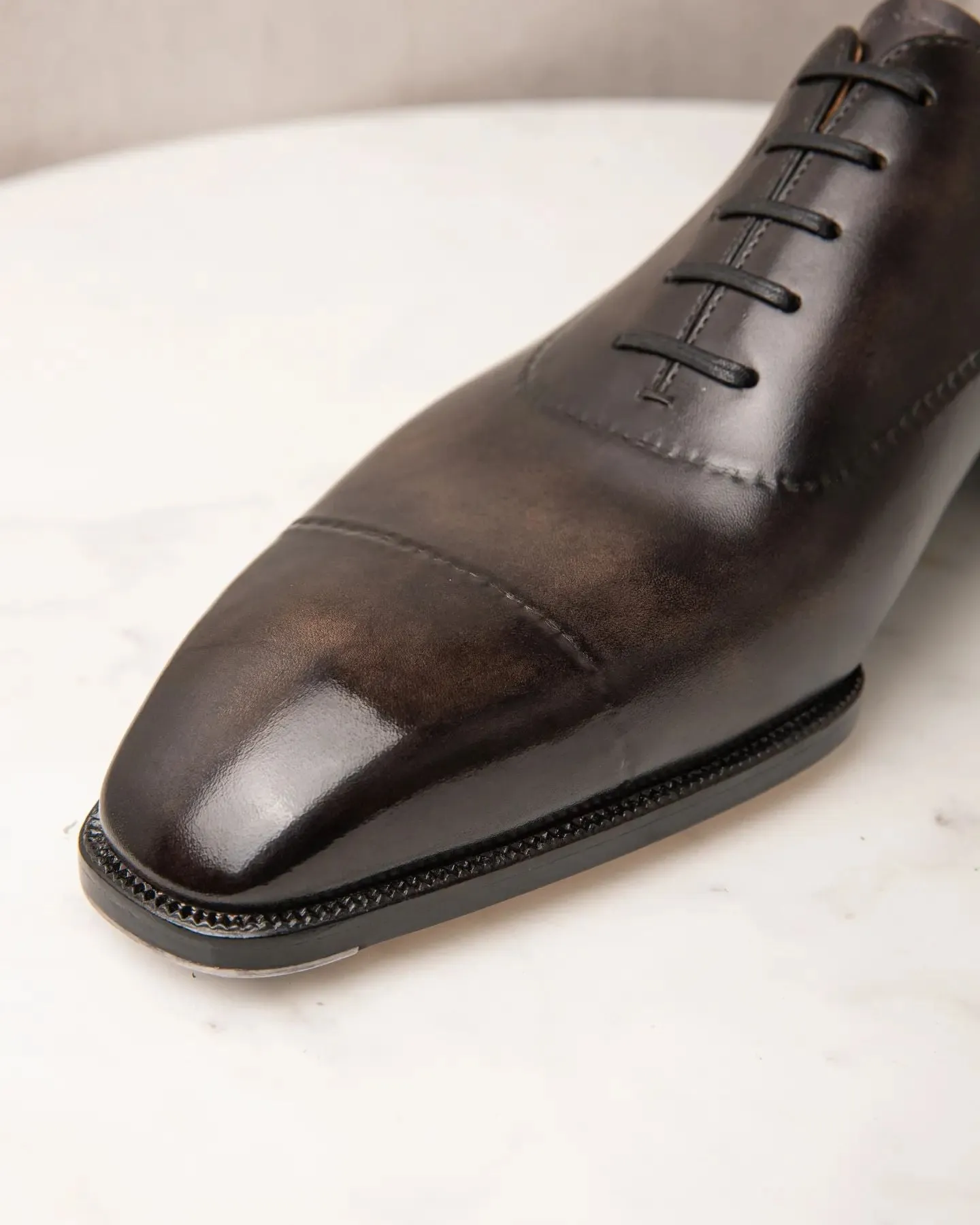 Brown Leather Oxford Suave Step Lace Up Shoes - Summer 2024 Collection sold by Costoso Italiano product image thumbnail 4