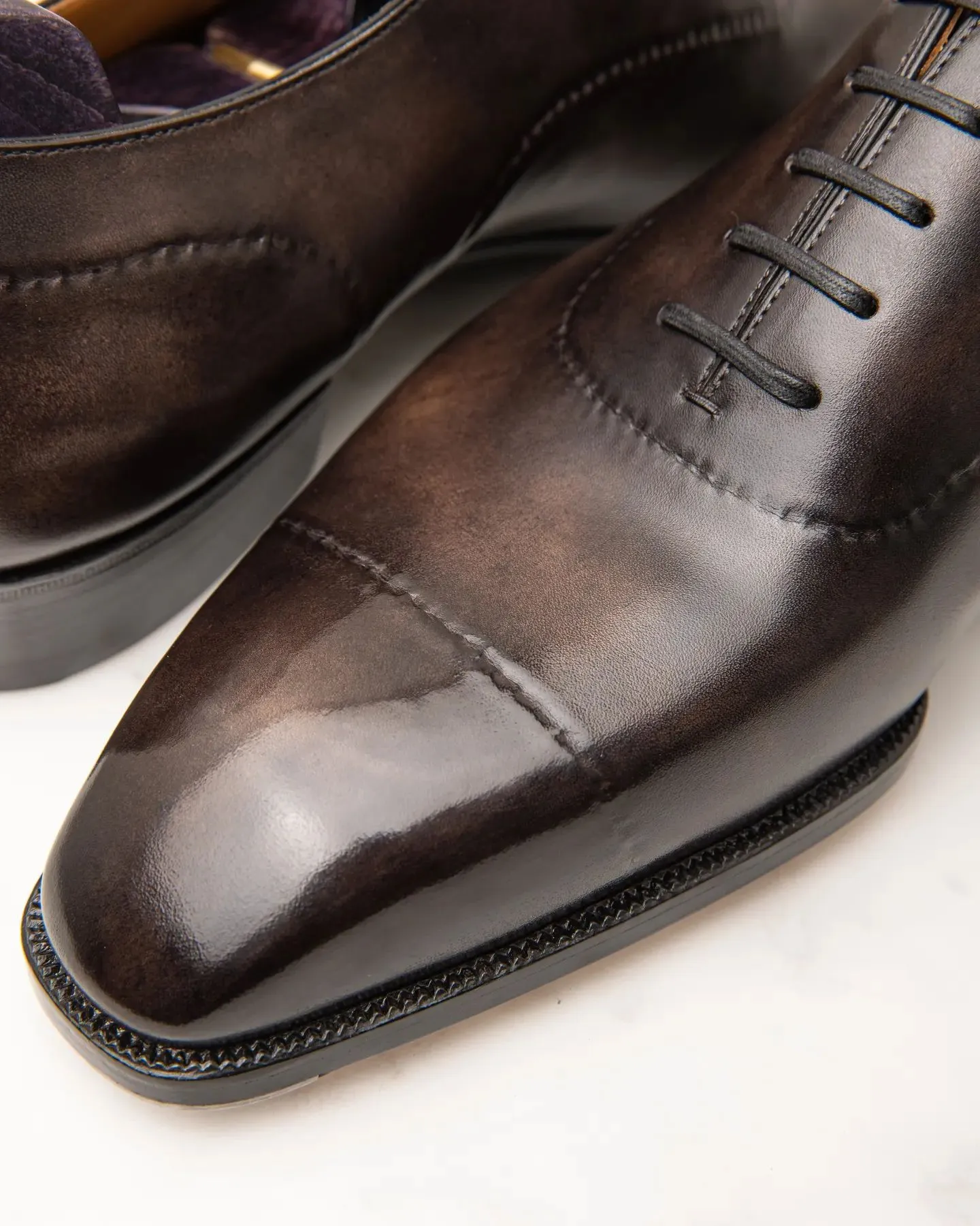 Brown Leather Oxford Suave Step Lace Up Shoes - Summer 2024 Collection sold by Costoso Italiano product image thumbnail 5
