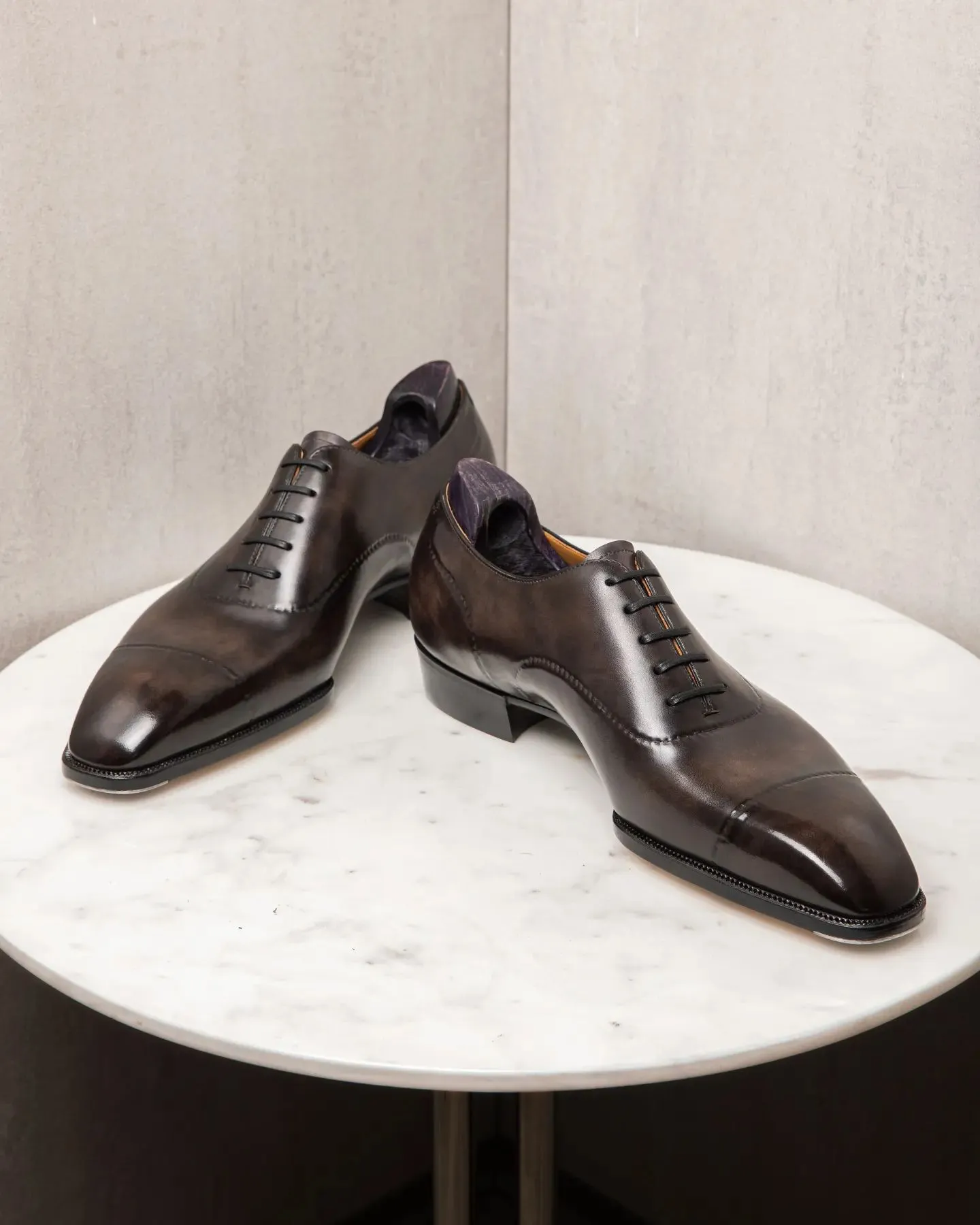 Brown Leather Oxford Suave Step Lace Up Shoes - Summer 2024 Collection sold by Costoso Italiano product image thumbnail 2