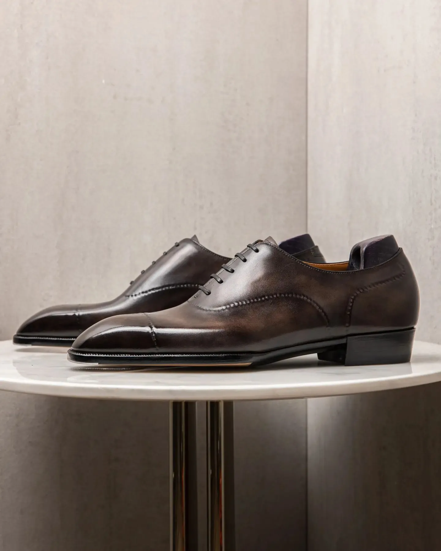 Brown Leather Oxford Suave Step Lace Up Shoes - Summer 2024 Collection sold by Costoso Italiano product image thumbnail 3