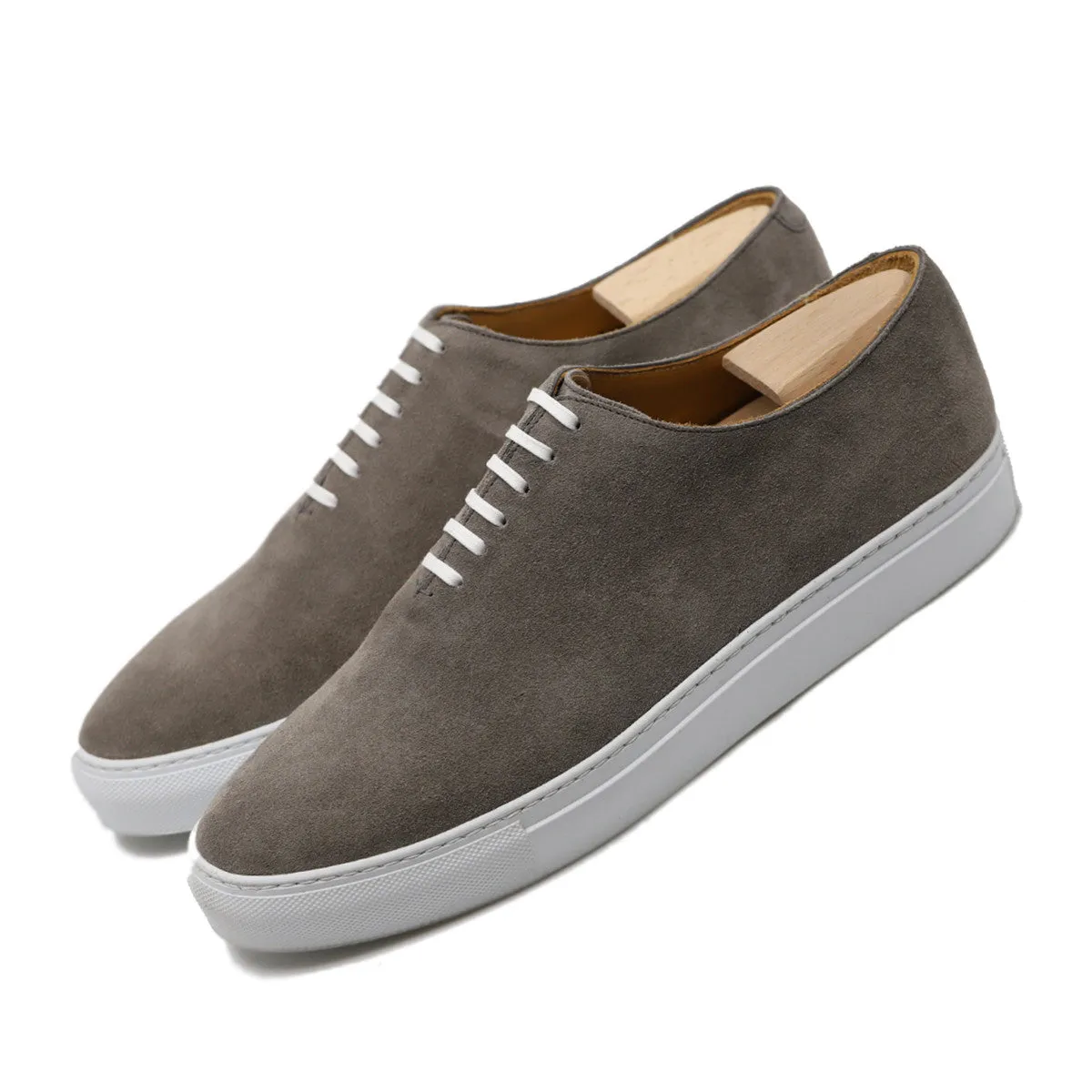 Grey Suede Ferrol Whole Cut Sneakers sold by Costoso Italiano