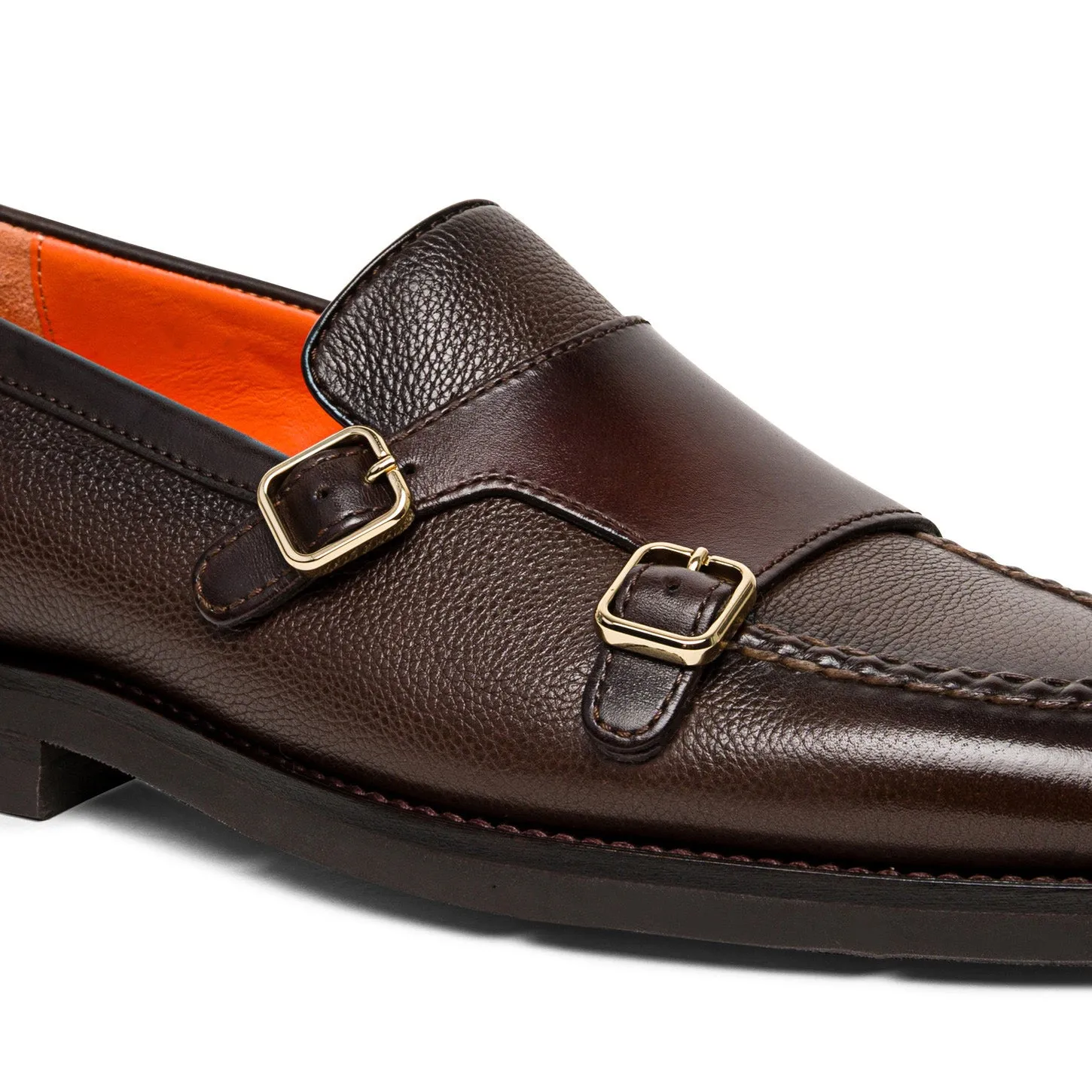 Brown Leather Tristan Monk Straps Loafers - AW24 sold by Costoso Italiano product image thumbnail 3
