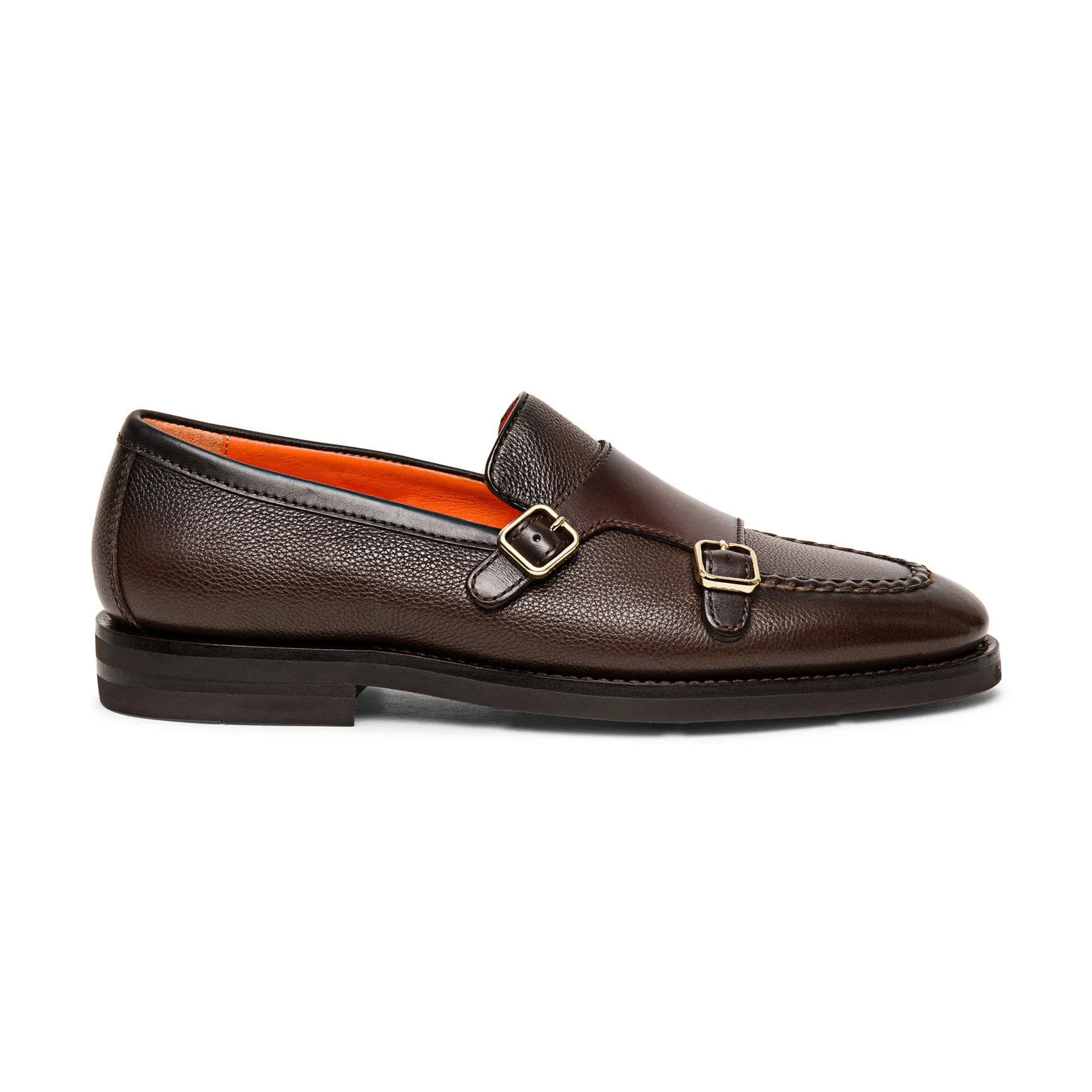 Brown Leather Tristan Monk Straps Loafers - AW24 sold by Costoso Italiano product image thumbnail 2