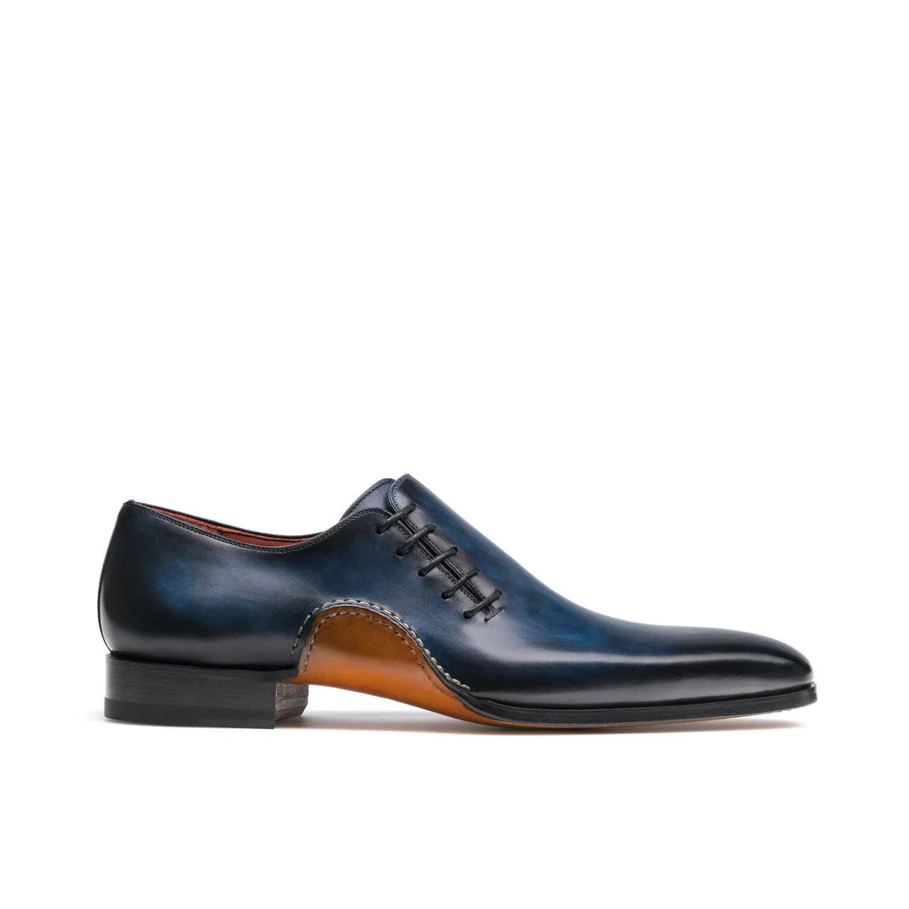 Height Increasing Navy Blue Leather Cobar Oxfords Shoes sold by Costoso Italiano product image thumbnail 2