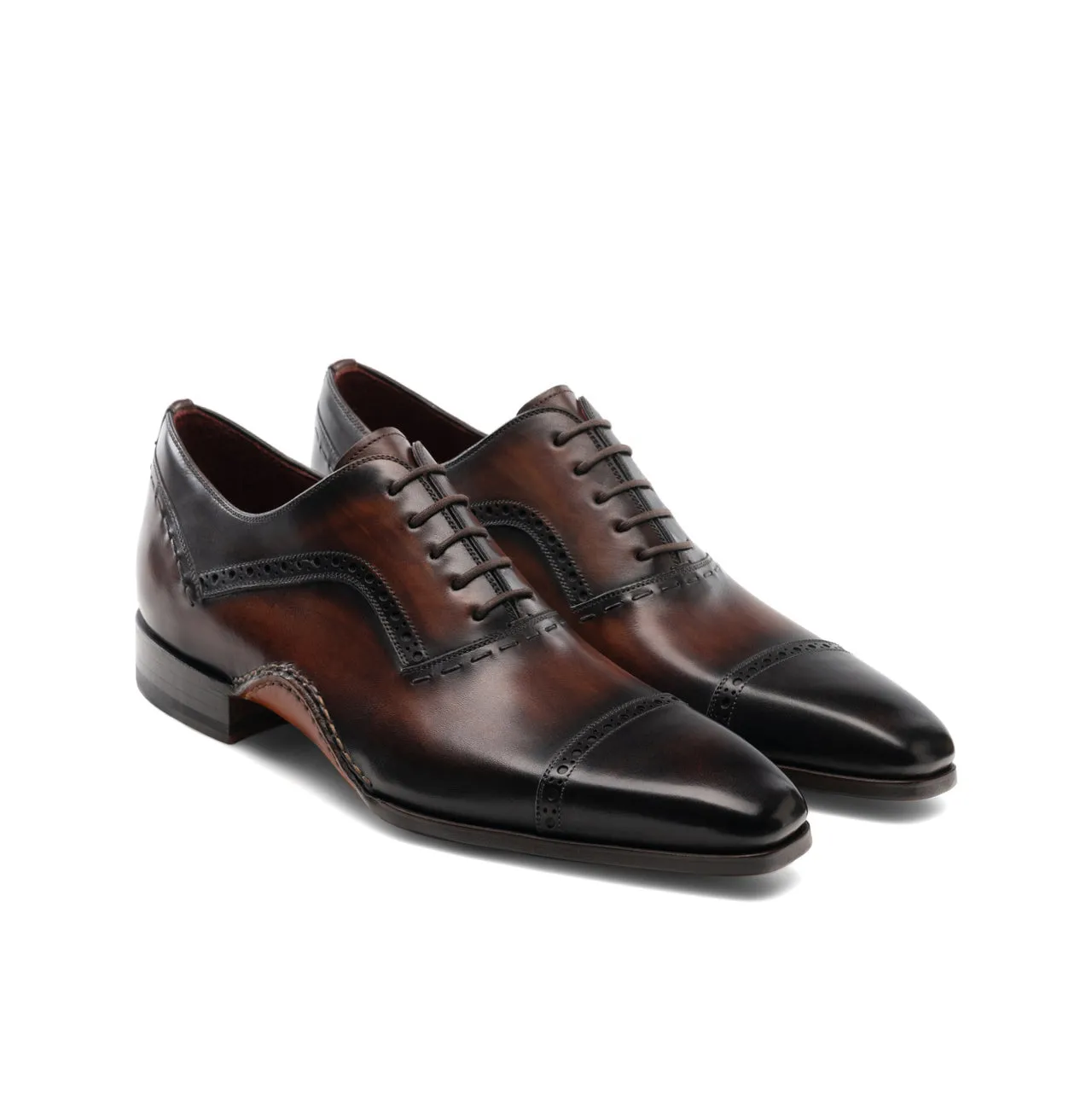 Height Increasing Brown Leather Bega Oxfords Shoes sold by Costoso Italiano