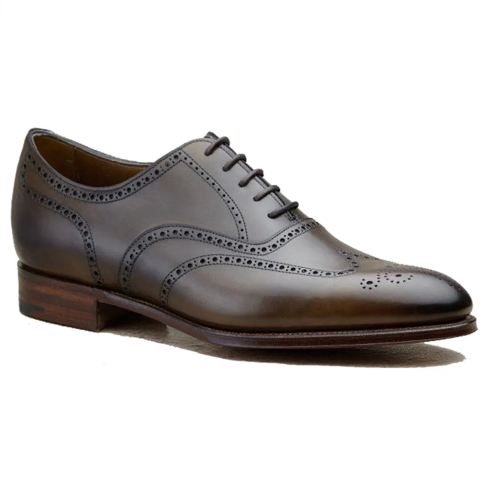 Height Increasing Olive Green Leather Wealden Oxfords sold by Costoso Italiano
