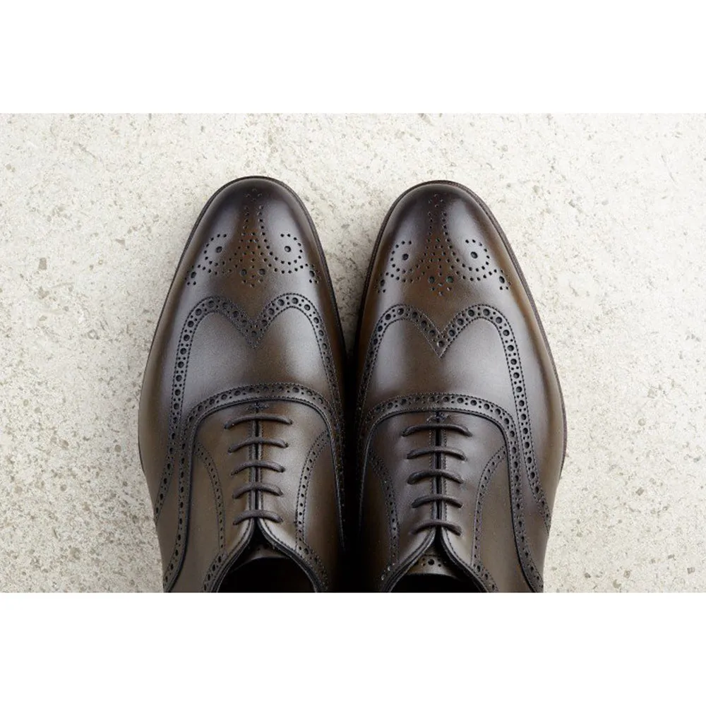 Height Increasing Olive Green Leather Wealden Oxfords sold by Costoso Italiano product image thumbnail 3