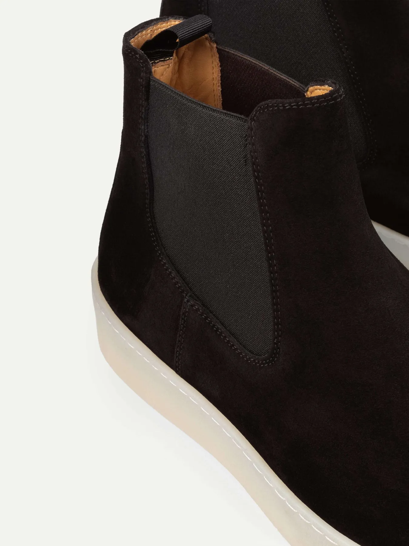Black Suede Caleros Chelsea Boots with White Sole - Summer 2024 Collection sold by Costoso Italiano product image thumbnail 4