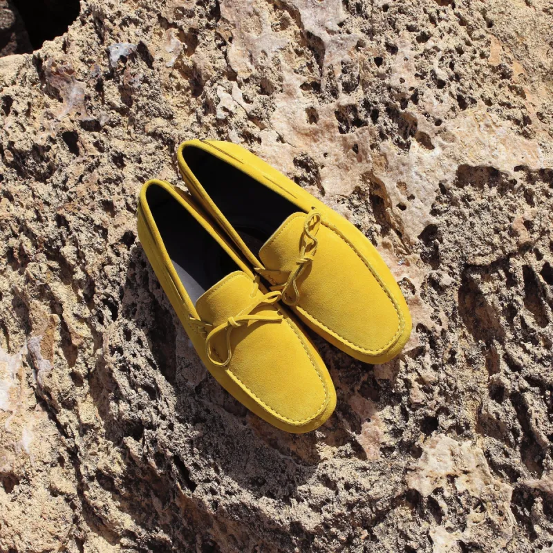 Yellow Suede Ophelia Driving Loafers - AW24 sold by Costoso Italiano