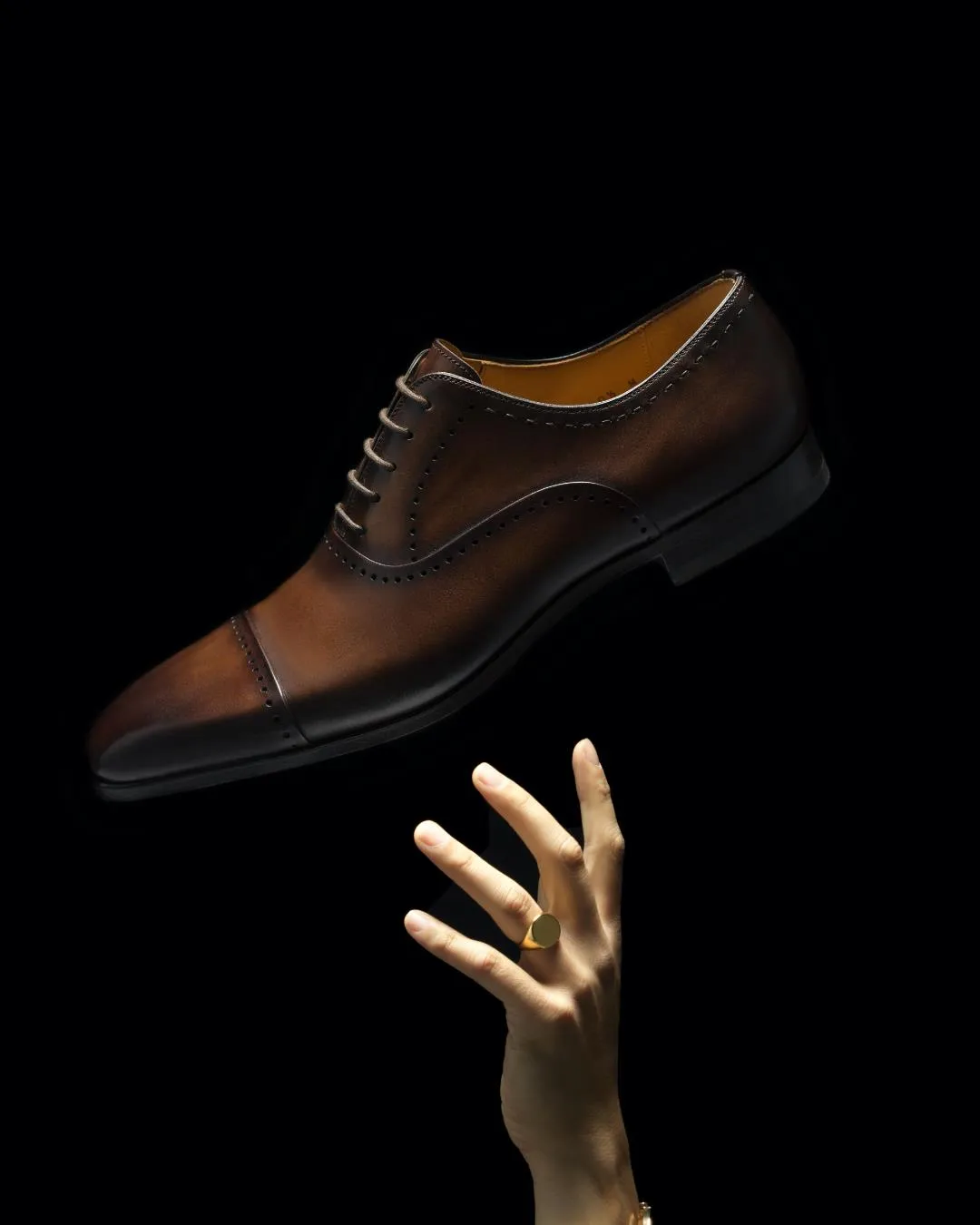 Brown Leather Florian Lace Up Brogue Toe Cap Balmoral Oxfords - SS23 sold by Costoso Italiano