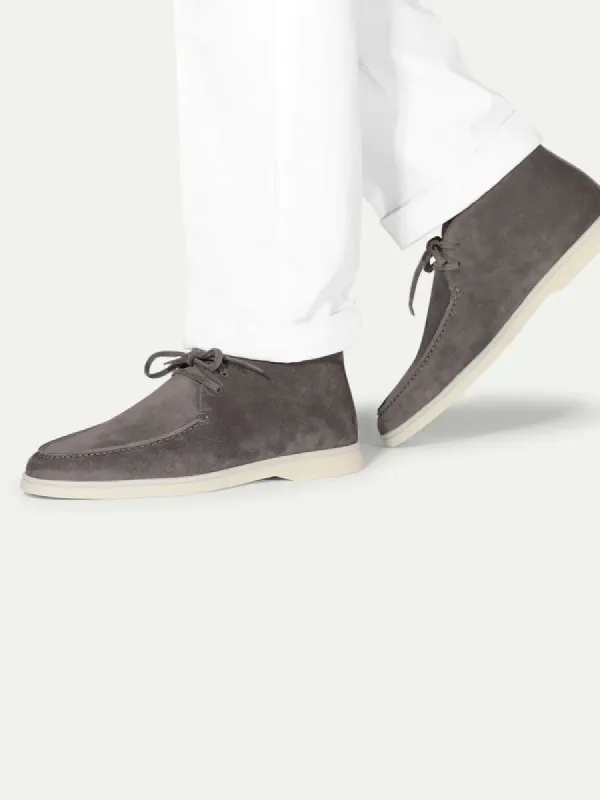 Grey Suede Vatero Chukka Desert Boots with White Sole - Summer 2024 Collection sold by Costoso Italiano