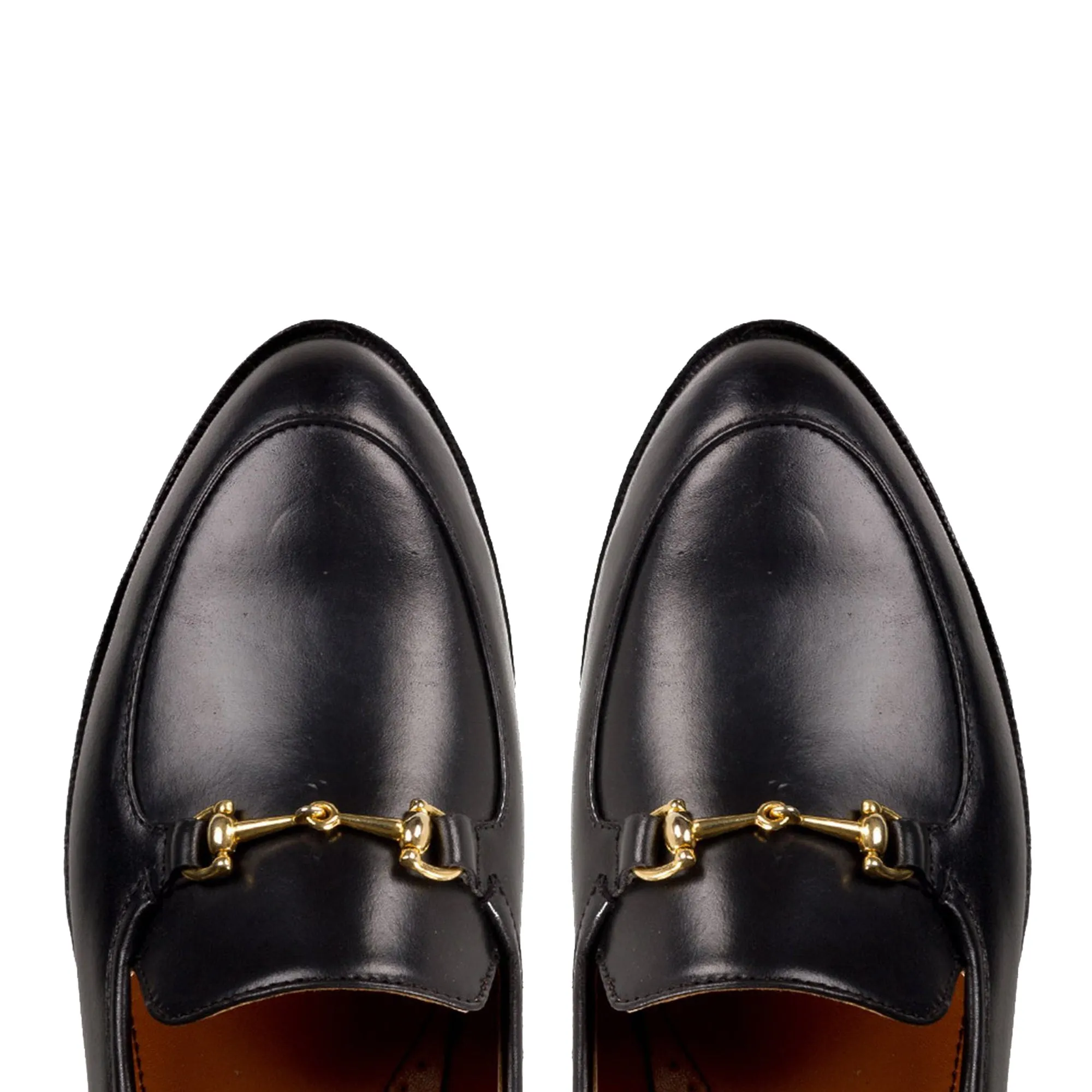 Height Increasing Black Leather Penela Horsebit Collapsible Loafer Slippers sold by Costoso Italiano product image thumbnail 3