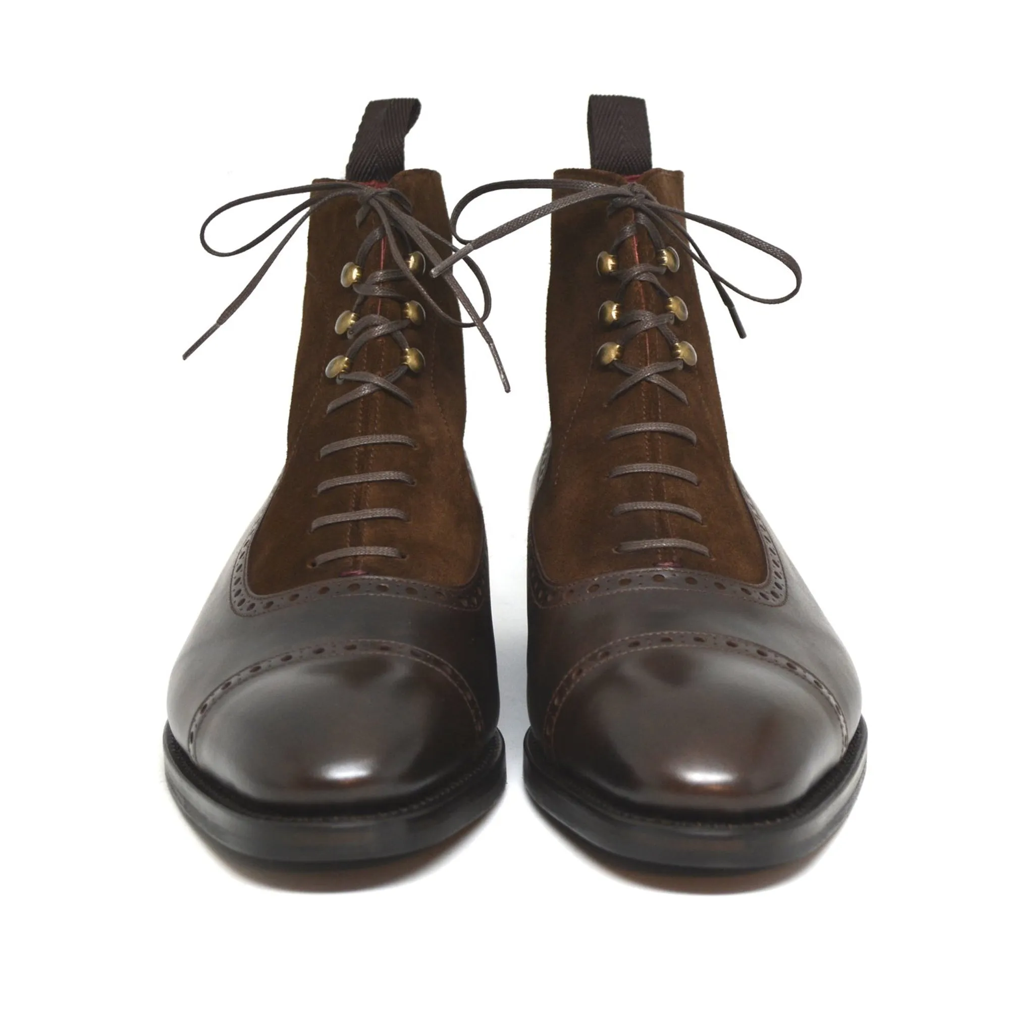 Height Increasing Brown Leather & Suede Clifton Lace Up Boots sold by Costoso Italiano product image thumbnail 3