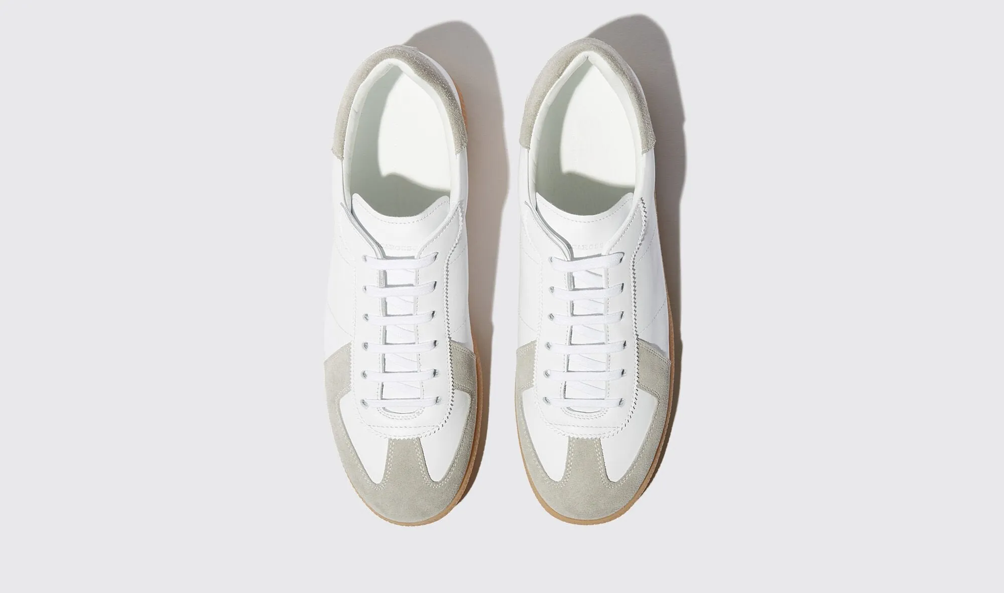 Height Increasing White Leather and Grey Suede Devin Lace Up Sneakers - Summer 2024 Collection sold by Costoso Italiano product image thumbnail 2