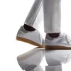Height Increasing White Leather and Grey Suede Devin Lace Up Sneakers - Summer 2024 Collection sold by Costoso Italiano