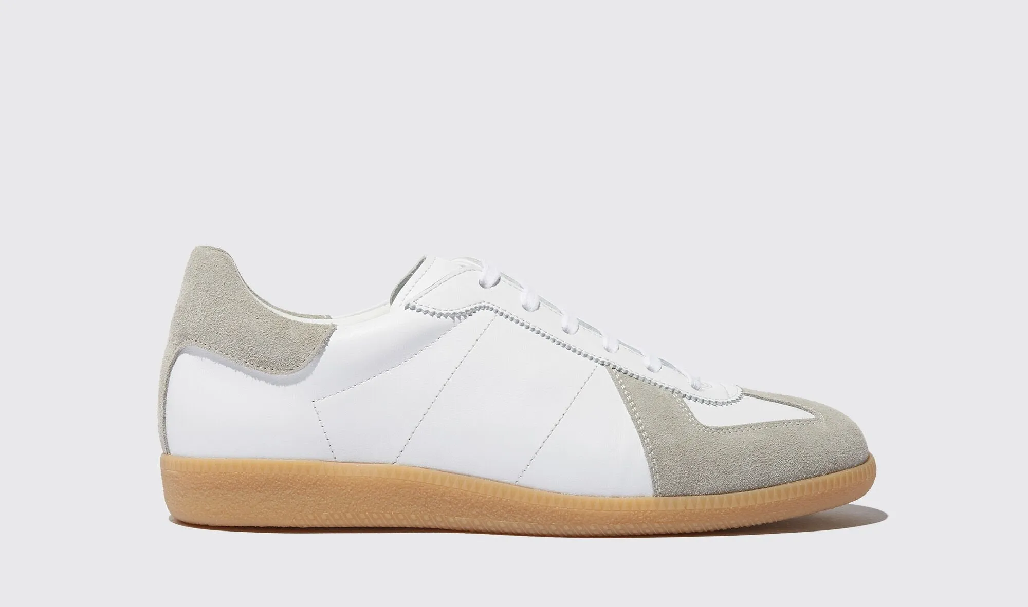 Height Increasing White Leather and Grey Suede Devin Lace Up Sneakers - Summer 2024 Collection sold by Costoso Italiano product image thumbnail 4