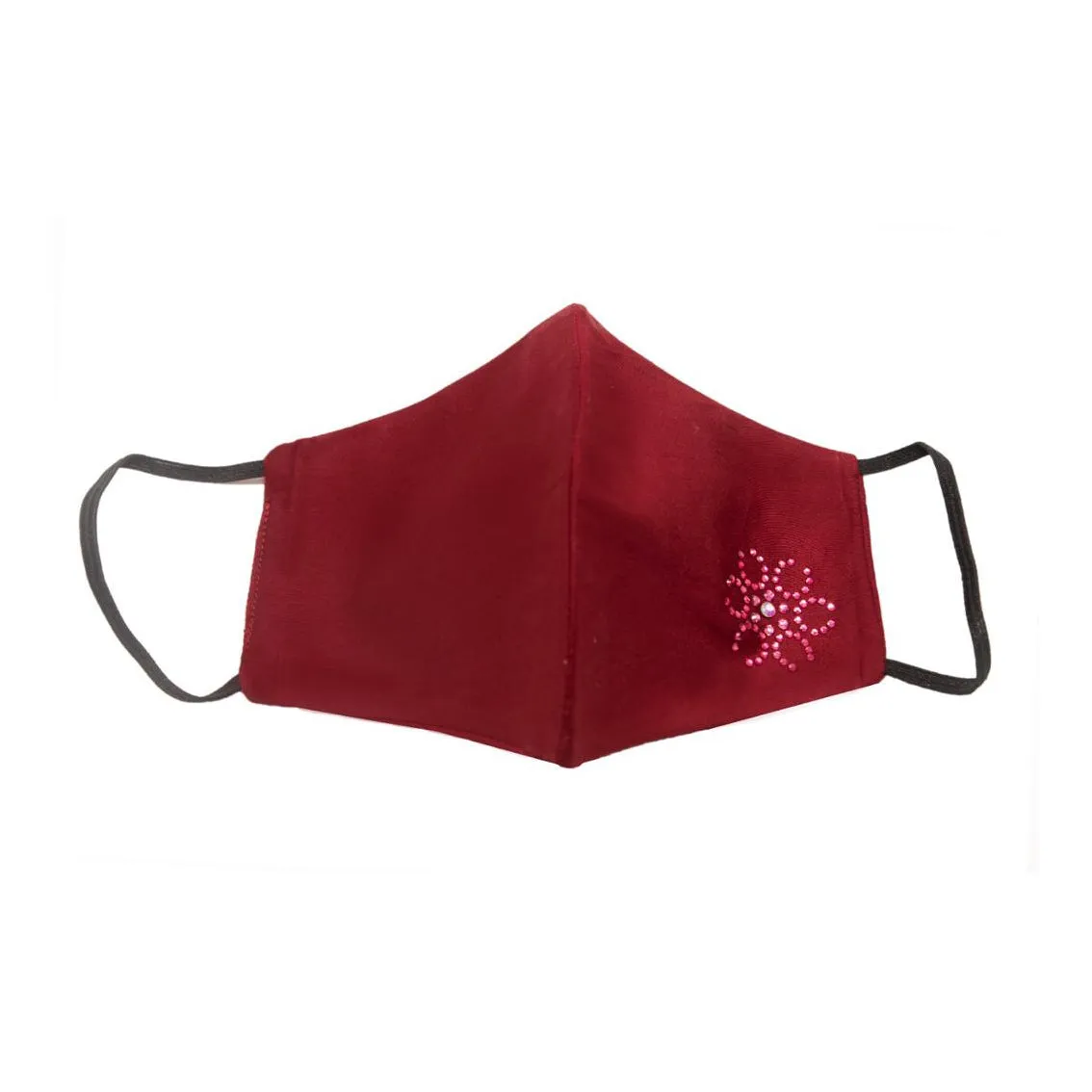 Red Silk Mask with Lily in Swarovski Crystals sold by Costoso Italiano