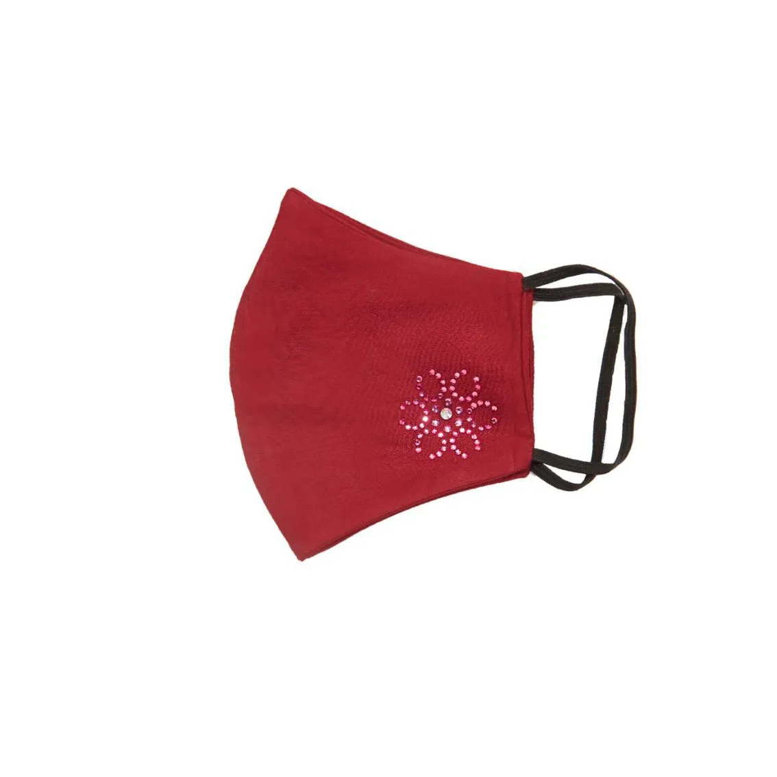 Red Silk Mask with Lily in Swarovski Crystals sold by Costoso Italiano product image thumbnail 2