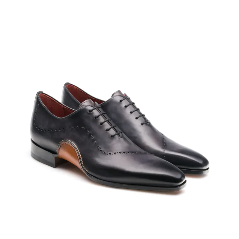 Height Increasing Black Leather Camden Oxfords Shoes sold by Costoso Italiano
