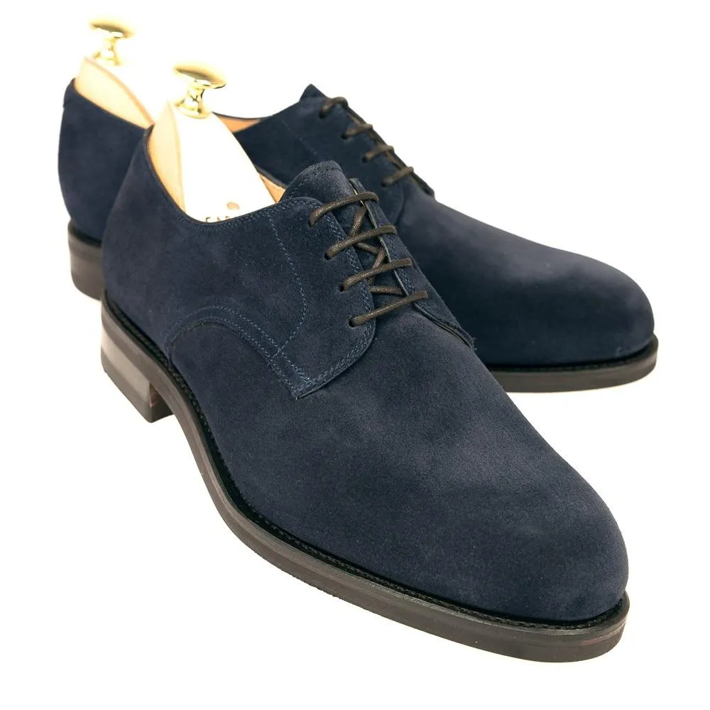 Flat Feet Shoes - Navy Blue Suede Holstein Derby Shoes with Arch Support sold by Costoso Italiano