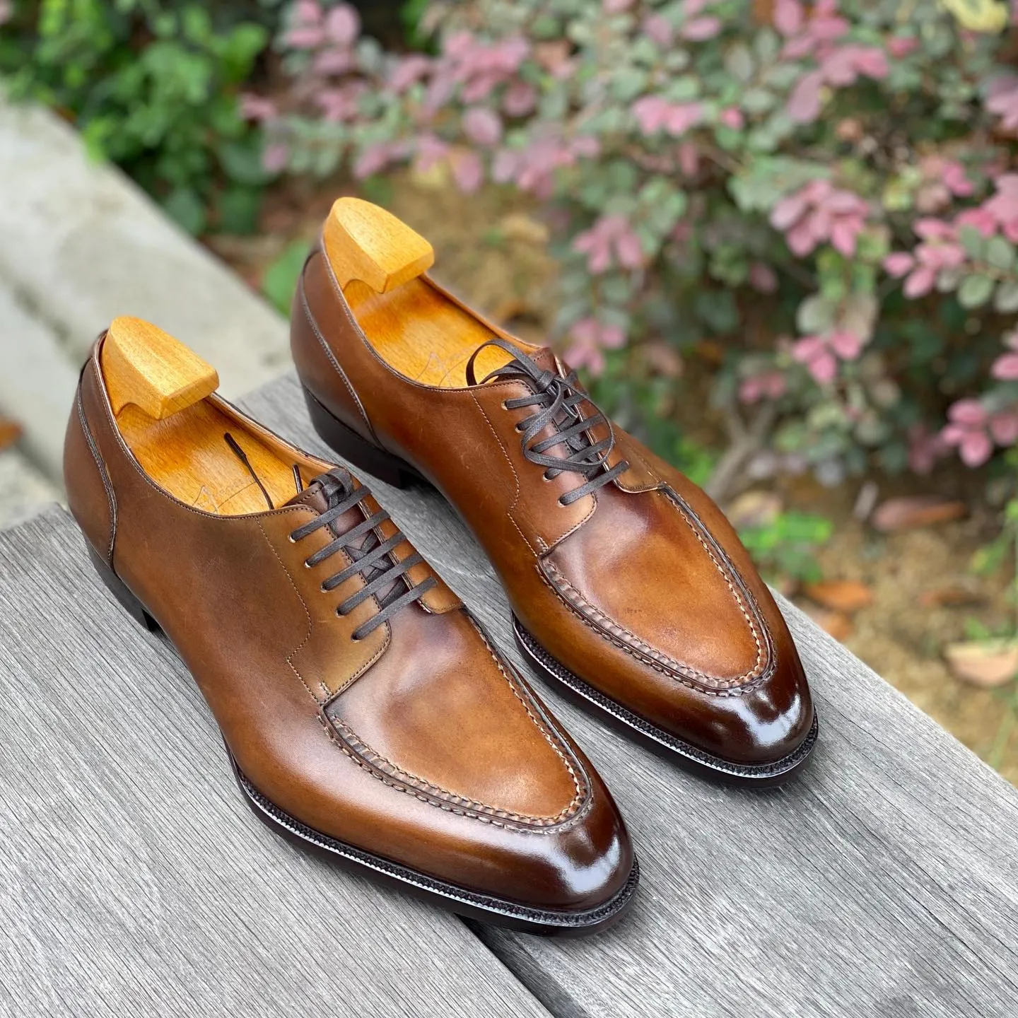 Tan Leather Lamria Split Toe Derby Shoes - Formal Shoes - AW24 sold by Costoso Italiano
