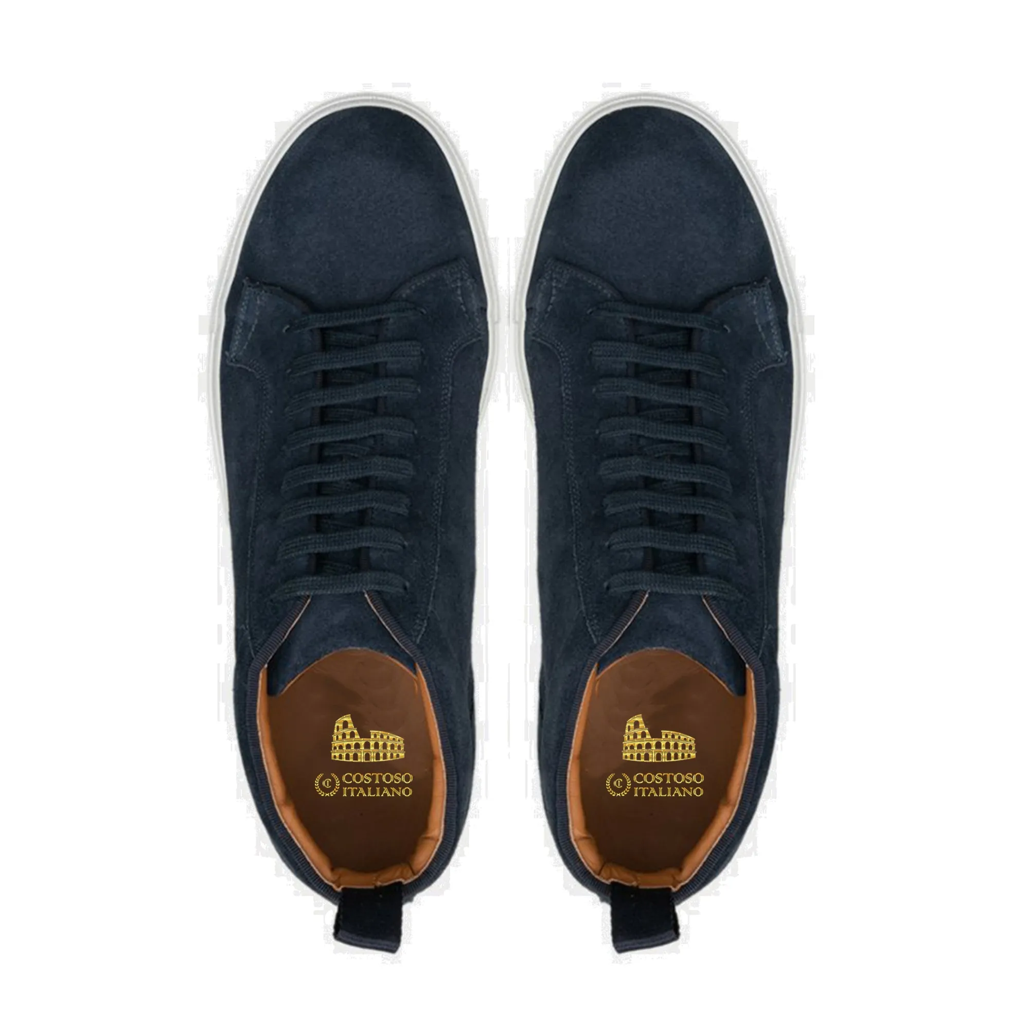 Navy Blue Suede Leather Angus Sneaker Boots sold by Costoso Italiano product image thumbnail 3