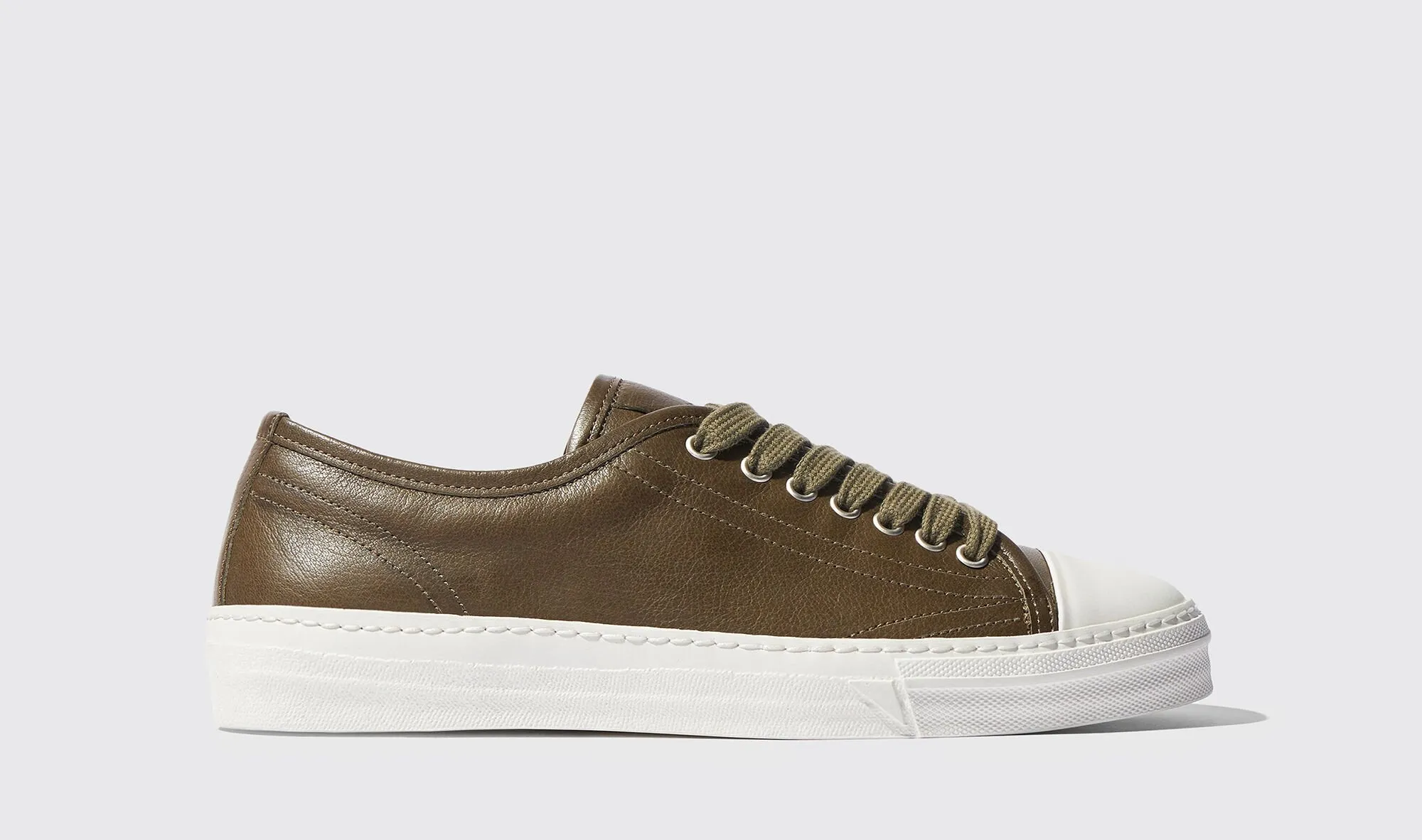 Green Leather Glide Gear Slipon Sneakers With White Sole sold by Costoso Italiano product image thumbnail 2