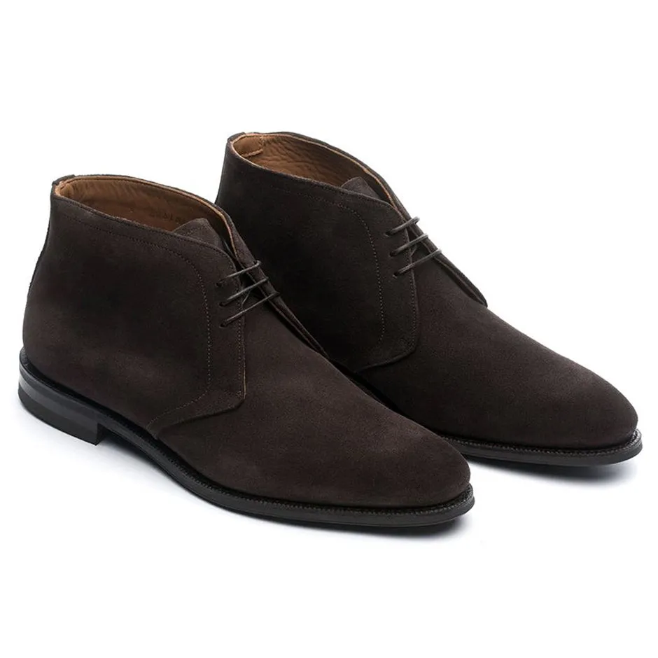 Height Increasing Brown Leather Fenland Lace Up Chukka Boots sold by Costoso Italiano