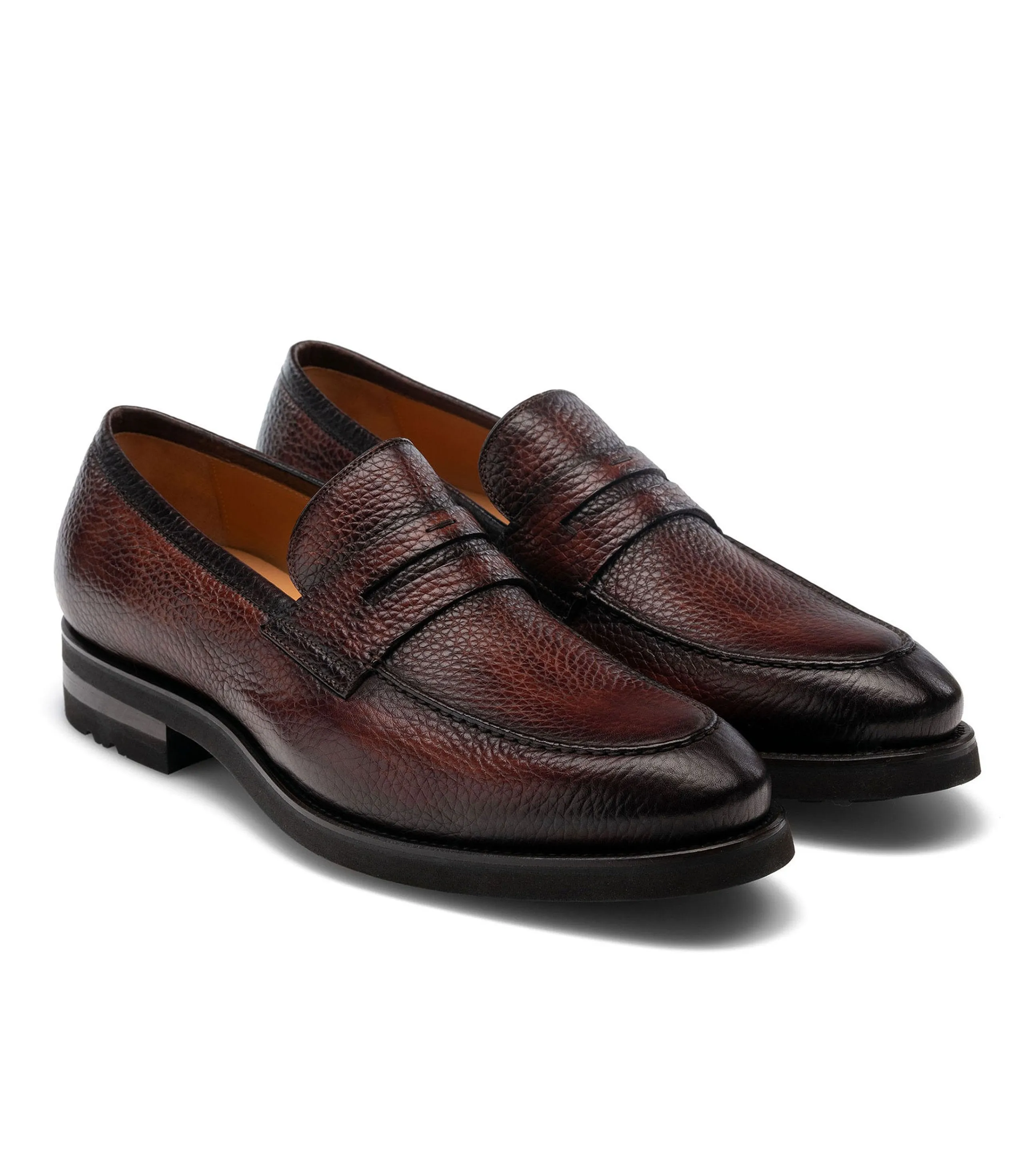 Flat Feet Shoes - Brown Leather Montreal Chunky Loafers with Arch Support sold by Costoso Italiano