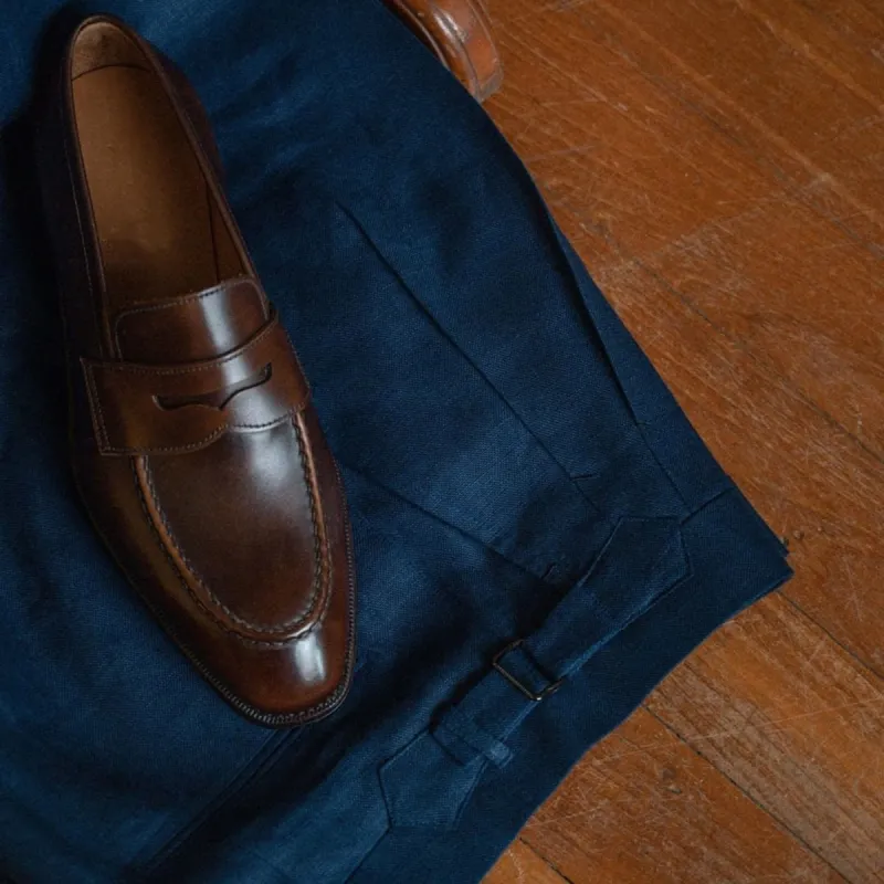 Brown Leather Hurstville Slip On Penny Loafers sold by Costoso Italiano