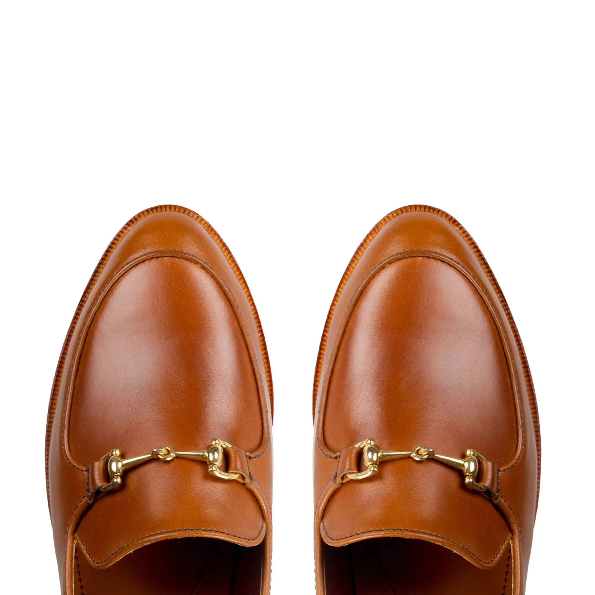 Flat Feet Shoes - Tan Leather Penela Horsebit Collapsible Loafer Slippers with Arch Support sold by Costoso Italiano product image thumbnail 3